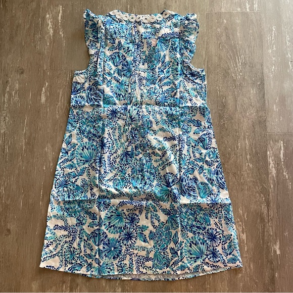 NWT Lilly Pulitzer Joan Tunic Dress in Turquoise Oasis Shell Me You Love Me - Picture 5 of 10